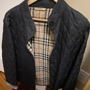 classic blk Burberry quilted jacket size L